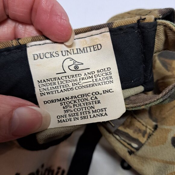 Ducks Unlimited Camo Adjust Strapback Hat Outdoors Hunting Embroidery Logo - Picture 8 of 10